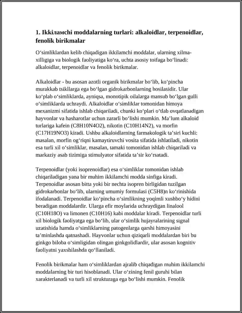 O'SIMLIK KELIB CHIQADIGON IKKILAMCHI MODDALAR 4