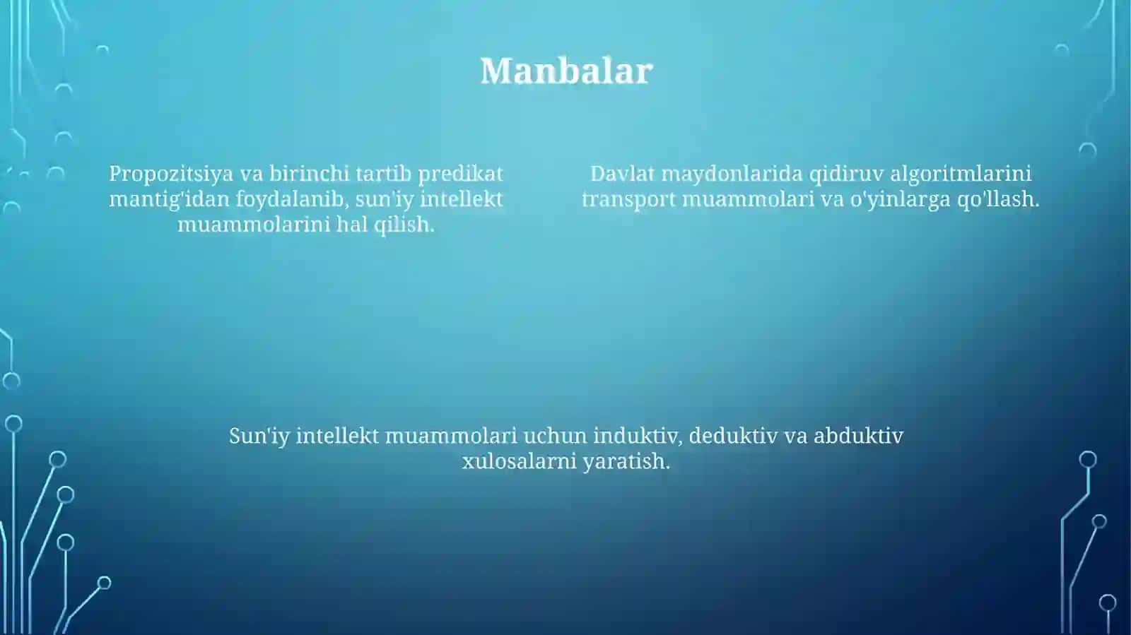 Sun'iy Intellektda Xulosa Chiqarish 4