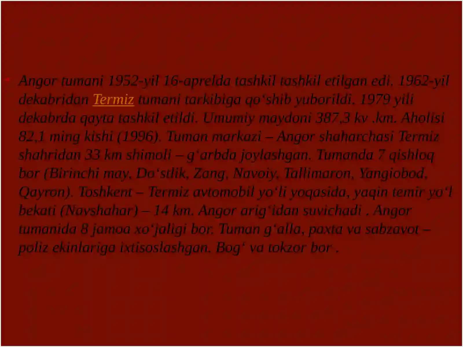 ANGOR TUMANI 4