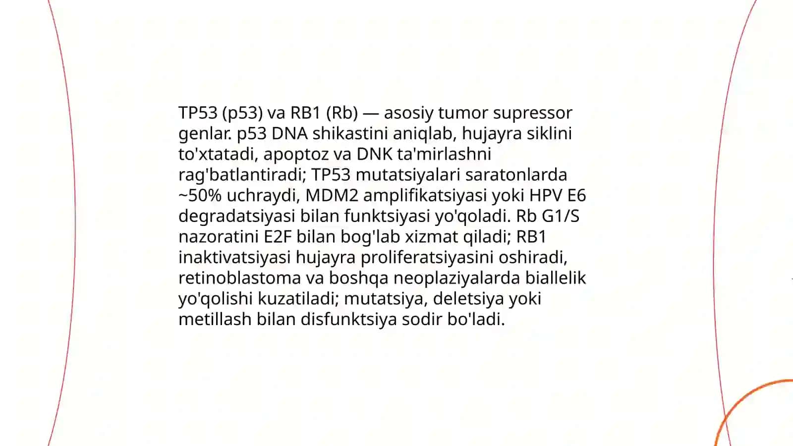 Neoplaziya.kanserogenezning molekulyar asoslari 4