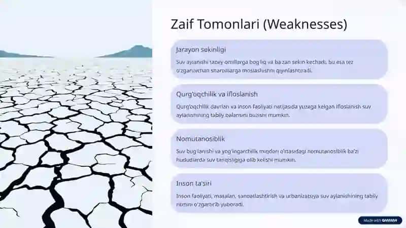 Tabiatda Suvning Aylanishi: SWOT Tahlil 4