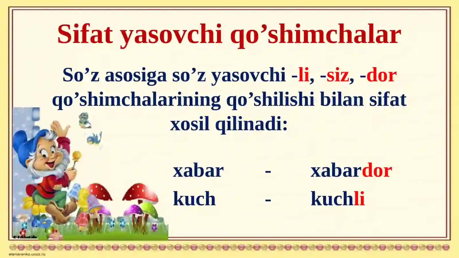 Sifat yasovchi qo’shimchalar 4