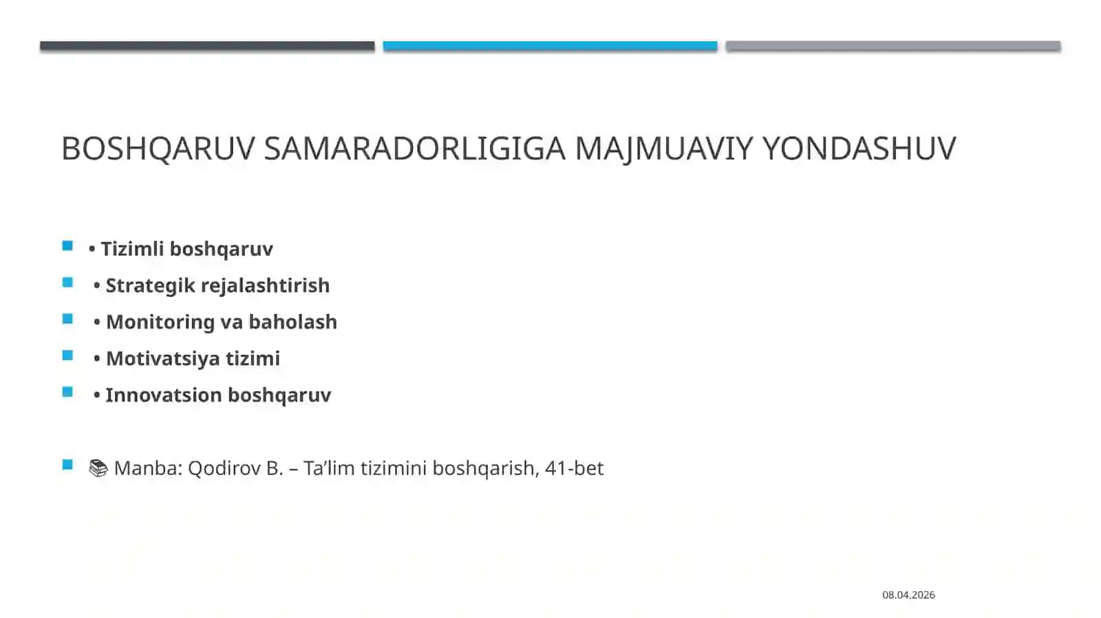 TA’LIM TASHKILOTLARI BOSHQARUV SAMARADORLIGI 4