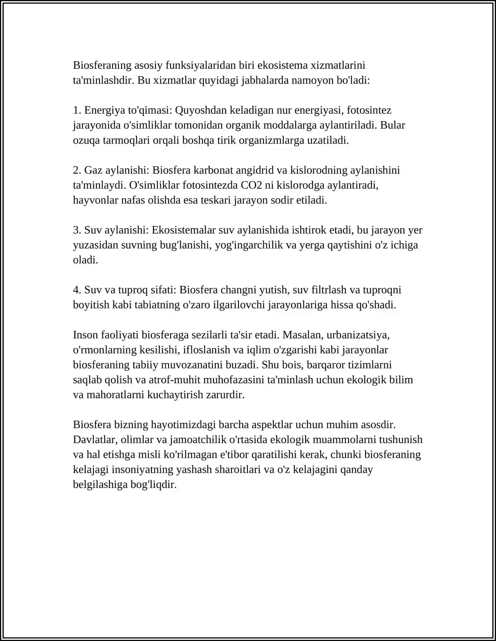 Biosfera Tuzilishi va Vazifasi 4