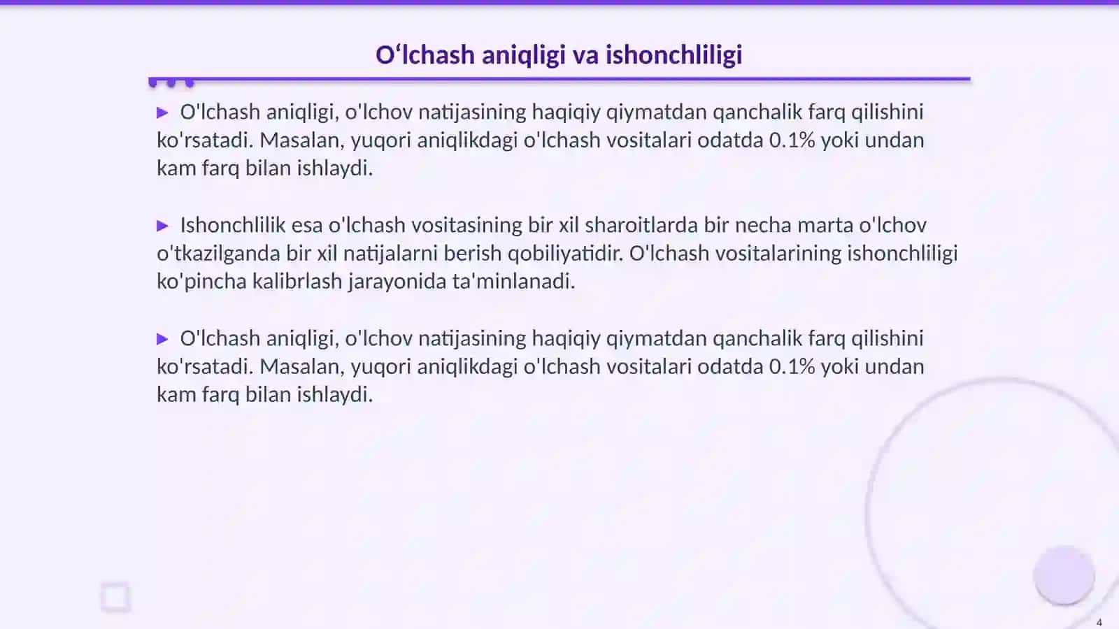 Elektr oʻlchash vositalarini qiyoslash 4