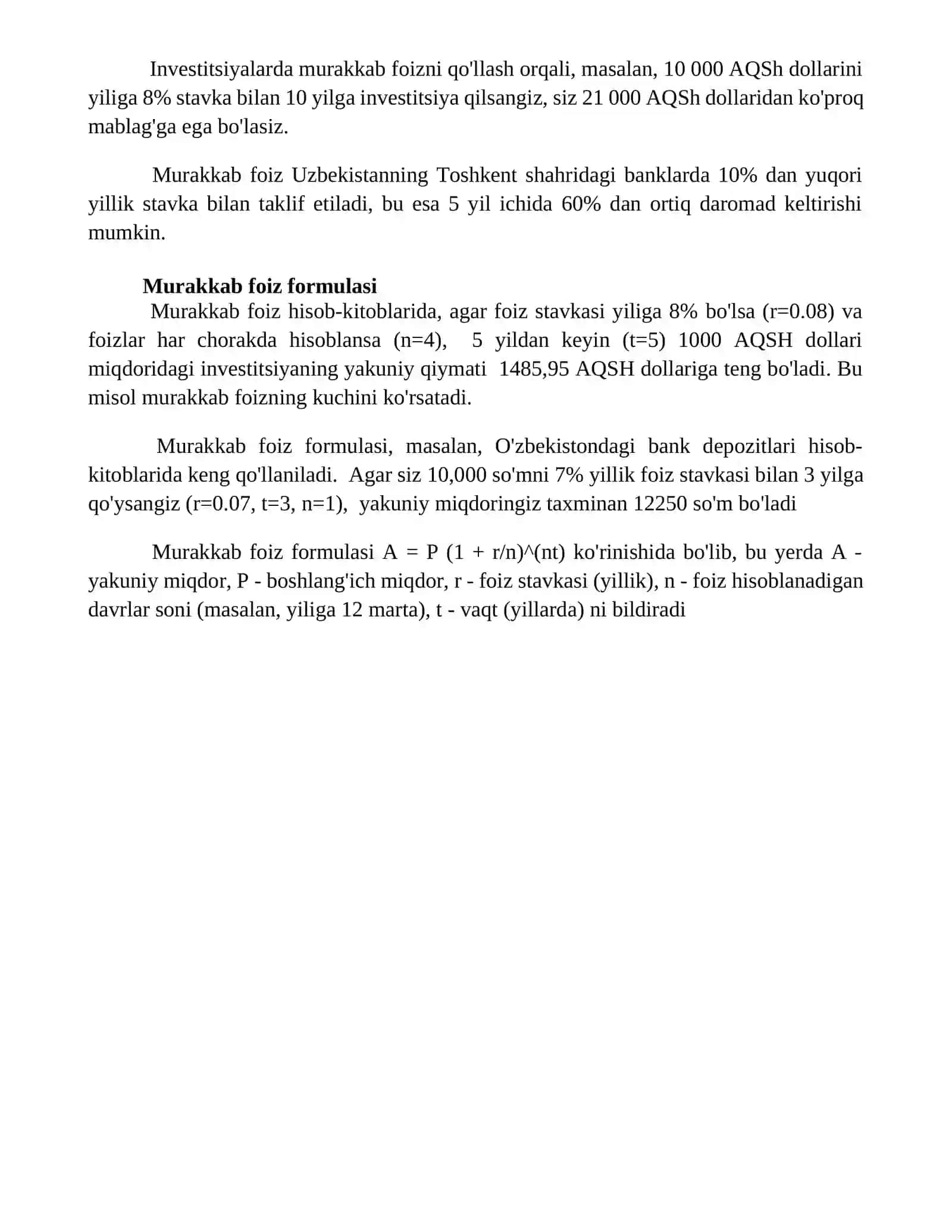 Murakkab foizlar 4