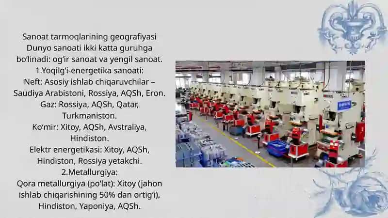 Dunyo sanoat geografiyasi 4