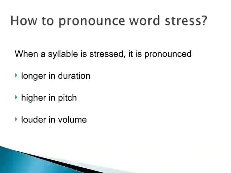 English Language Stress Patterns 4
