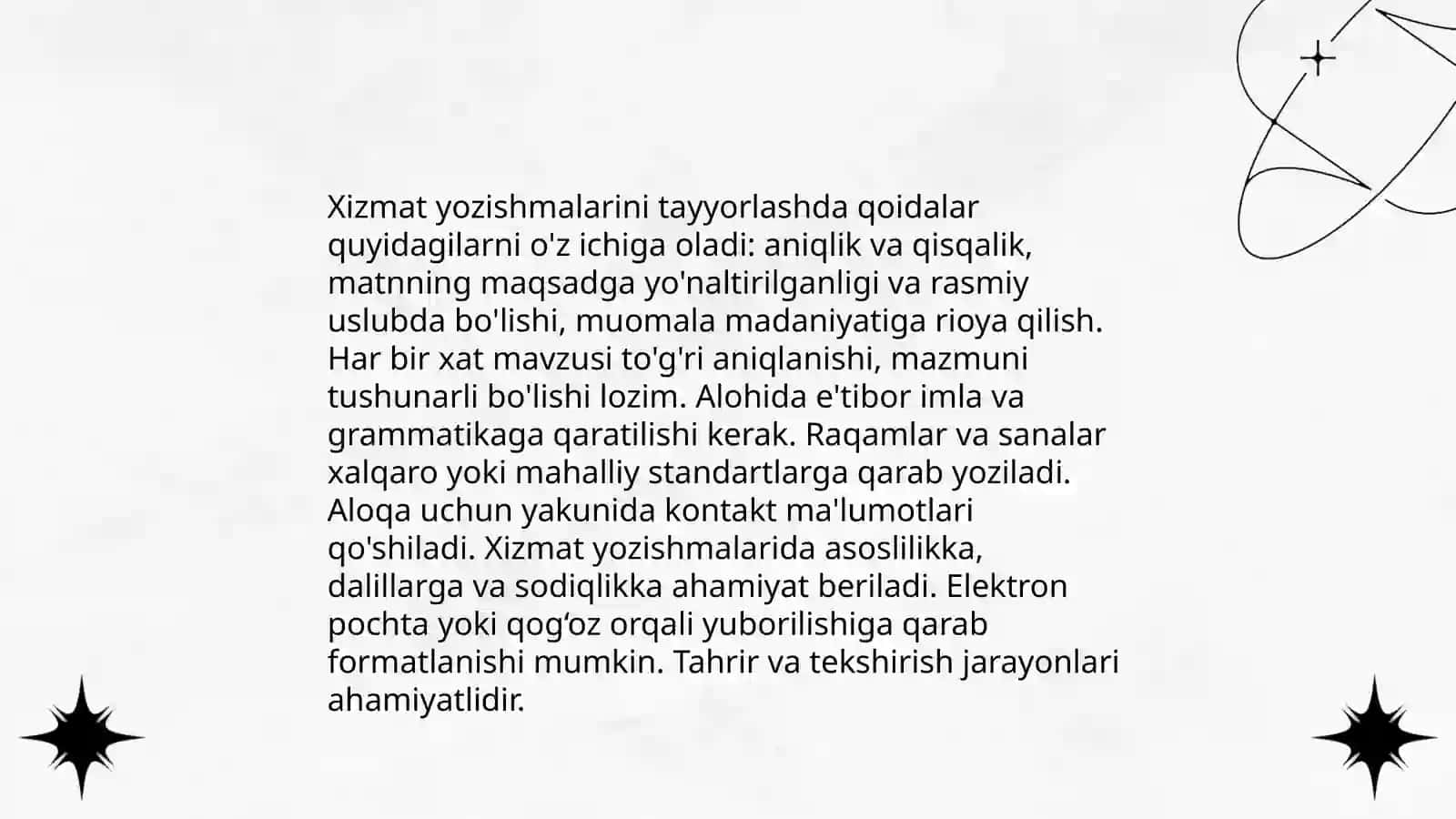 Xizmat yozishmalari bilan ishlash 4