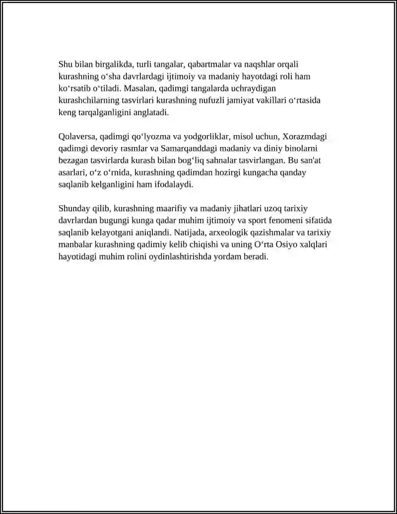 Kurashning qadimiy kelib chiqishi va arxeologik manbalar 4