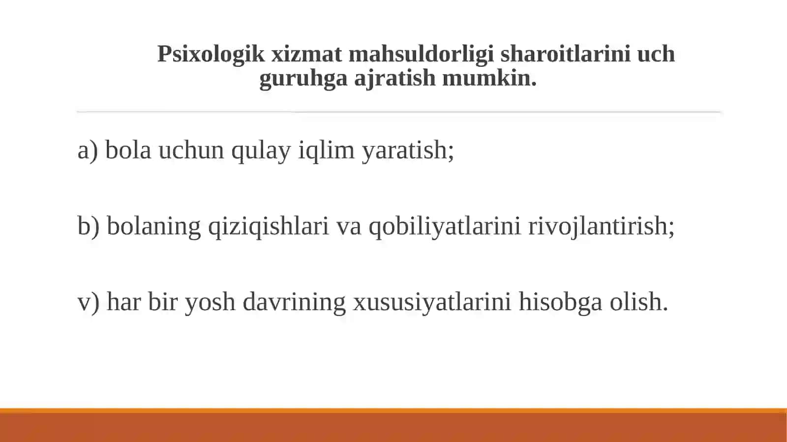 PSIXOLOGIK XIZMAT MAHSULDORLIGINING SHAROITLARI 4