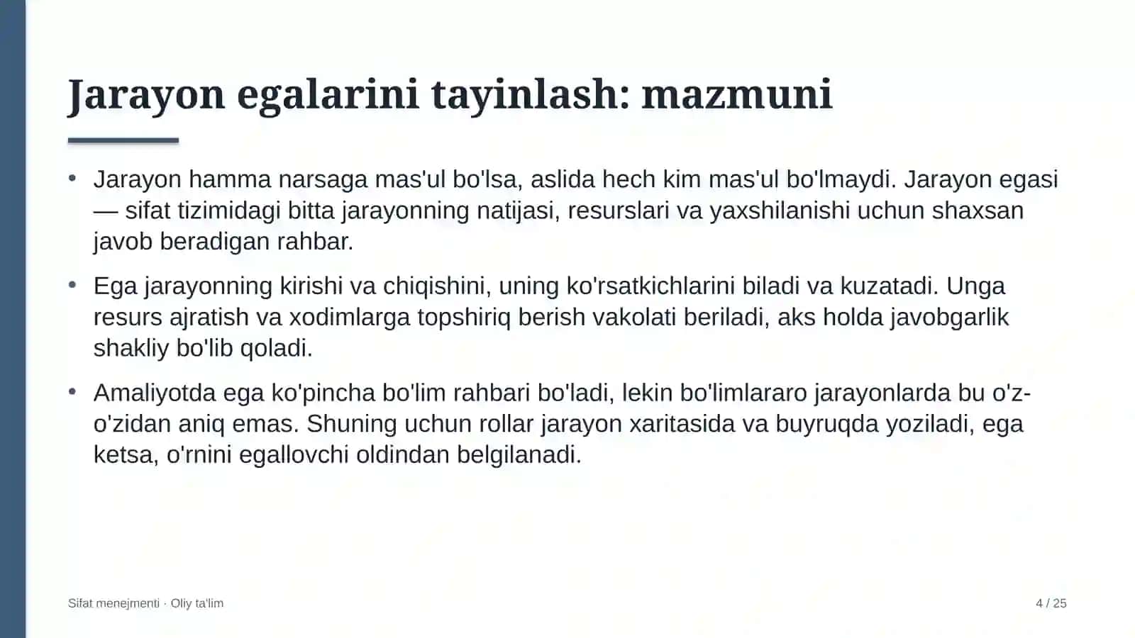 Sifat menejmenti · Oliy ta'lim 4