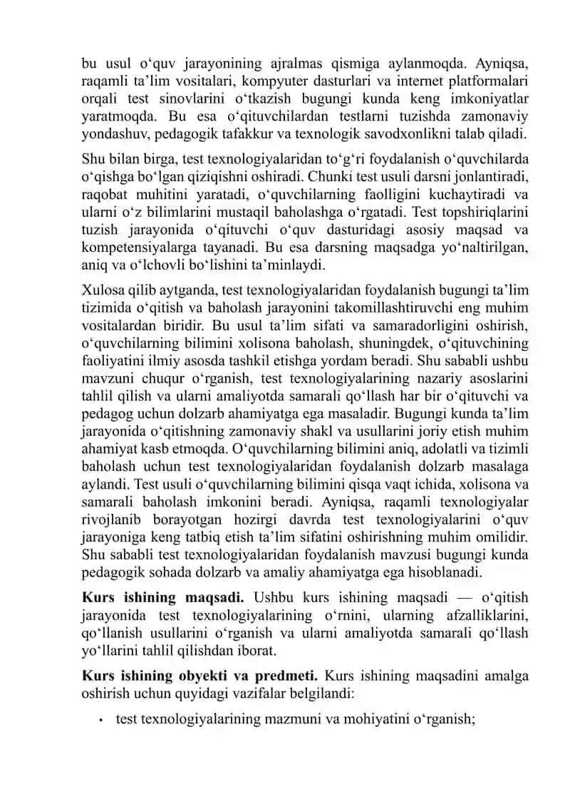 TEST TEXNOLOGIYALARIDAN FOYDALANISH 4