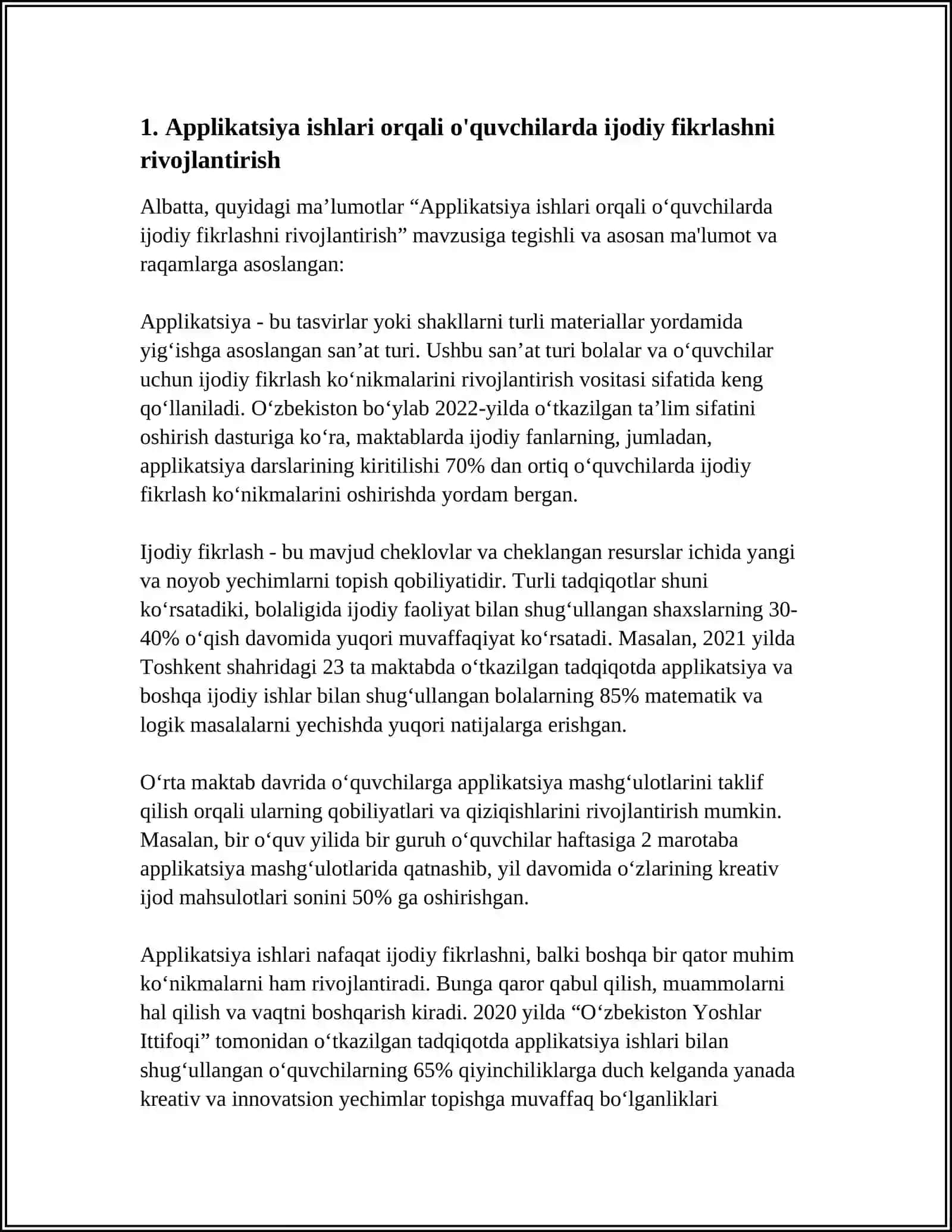 APPLIKATSIYA ISHLARINING O‘QUVCHILAR TARBIYASIDAGI AHAMIYATI 4