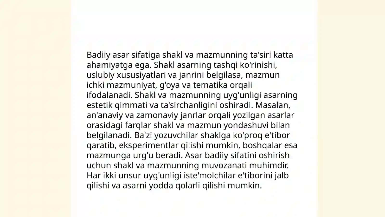 Badiiy asarda shakl va mazmunning mutanosibligi 4
