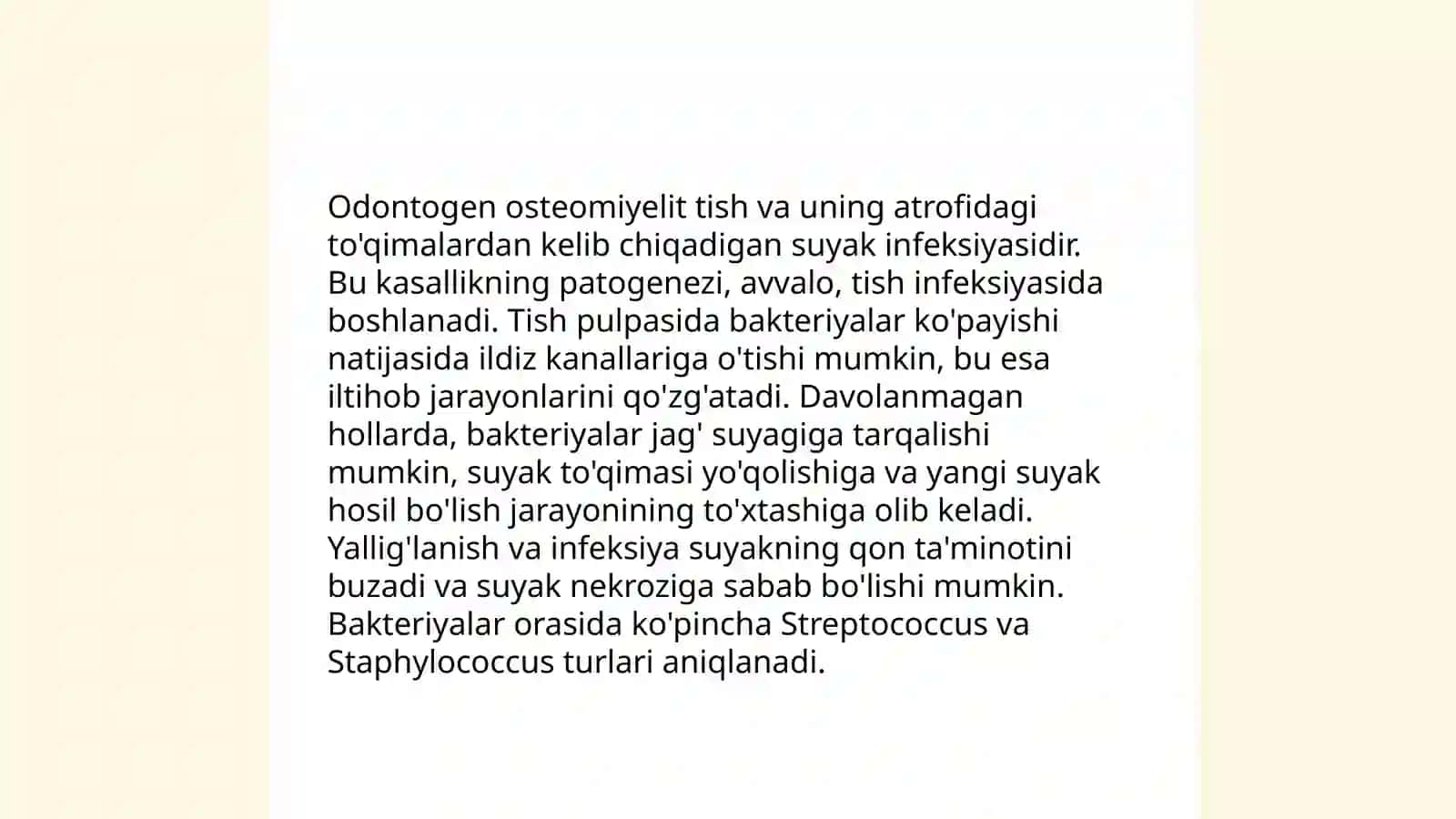 Odontogen osteomiyelit tasnifi, klinikasi 4
