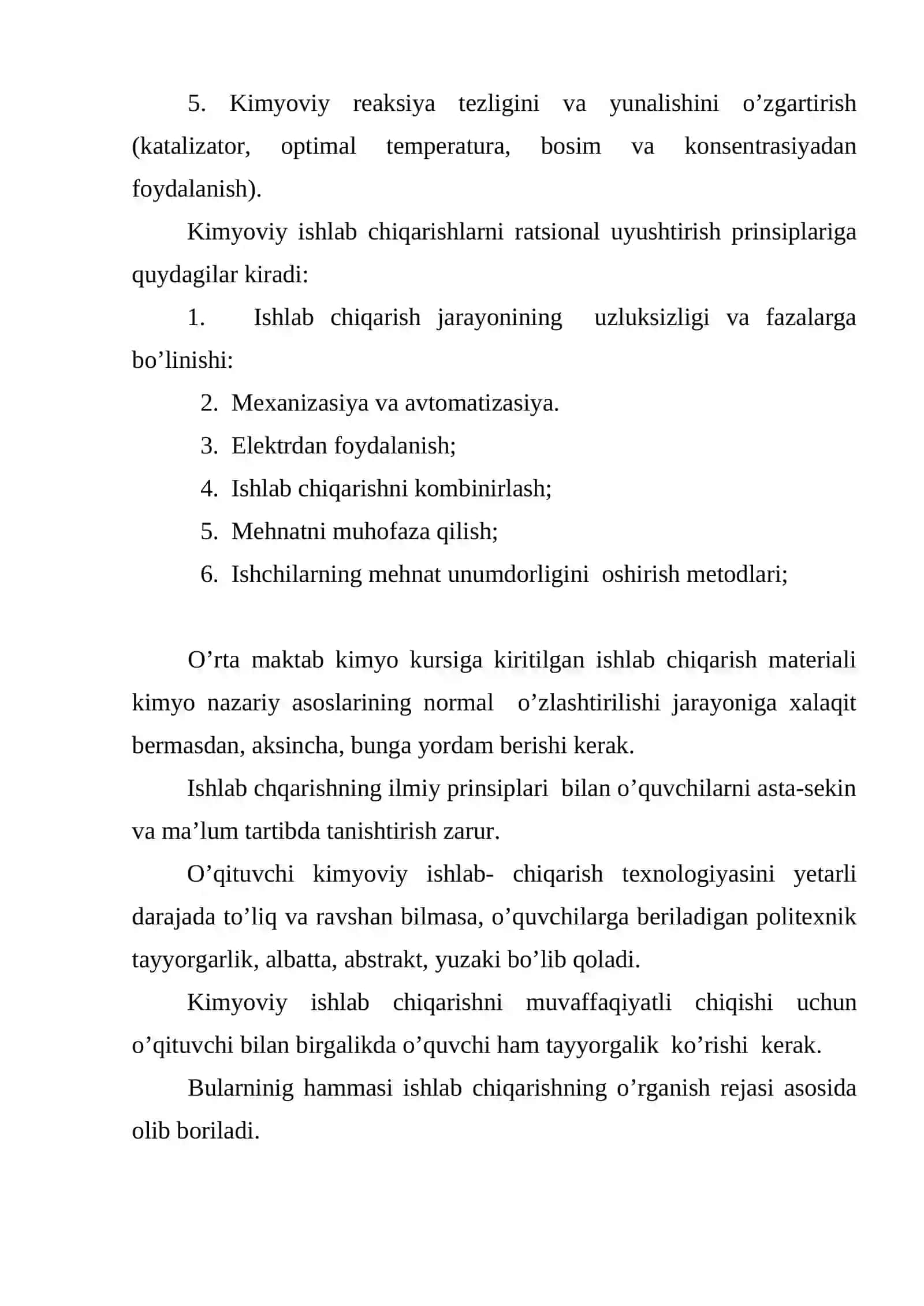 Kimyoviy ihlab chiqarish 4