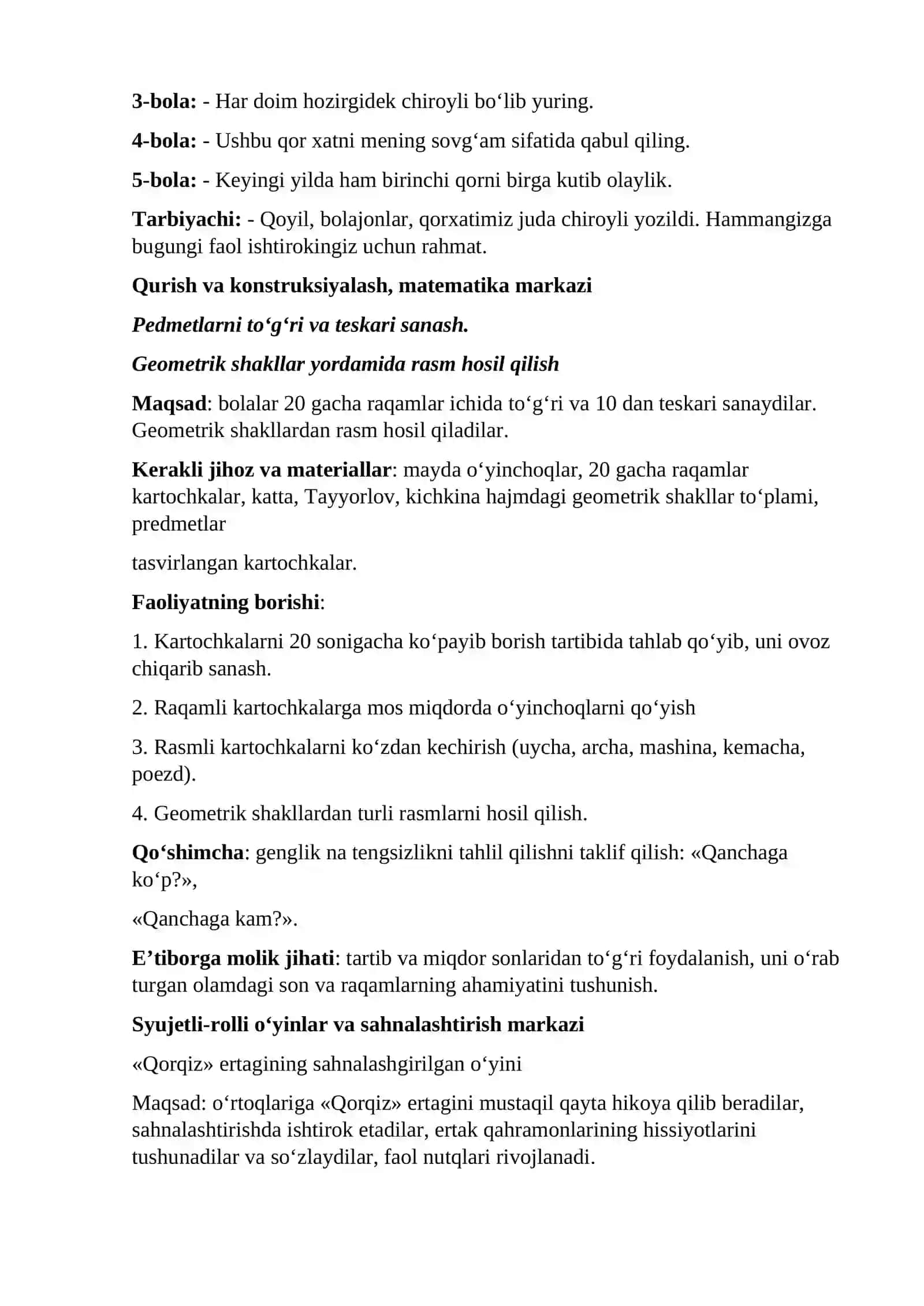 Maktabgacha taʼlim (FAOLIYAT ISHLANMASI) 4