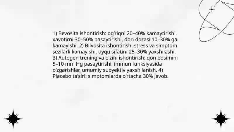 Autogen terapiya va ishontirishning kasallikni davolashga ta'siri 4