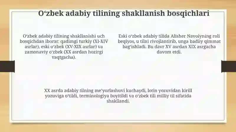 O'zbek tilining tarixi va milliy til sifatidagi roli 4