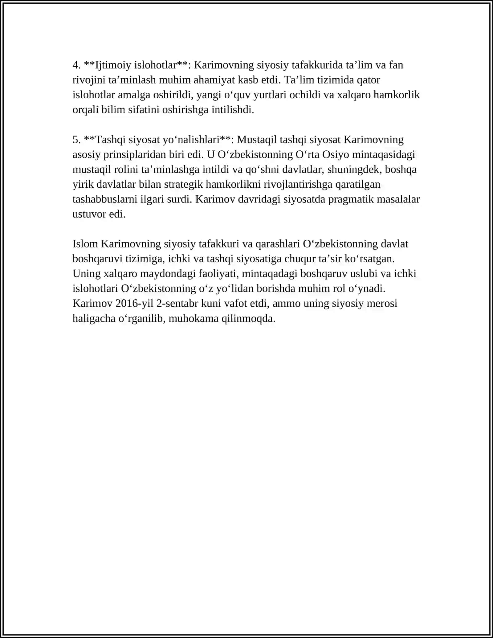 ISLOM ABDUĞANIYEVICH KARIMOVNING ASARLARI 4