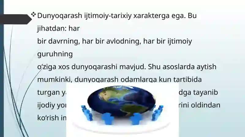 Falsafaning dunyoqarashga doir ijodiy roli. 4