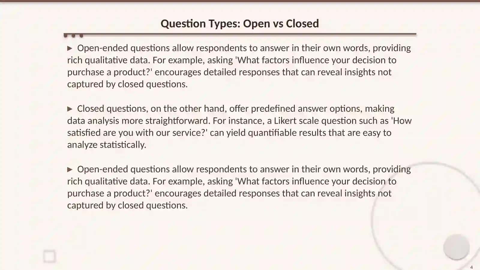 Designing questionnaires 4