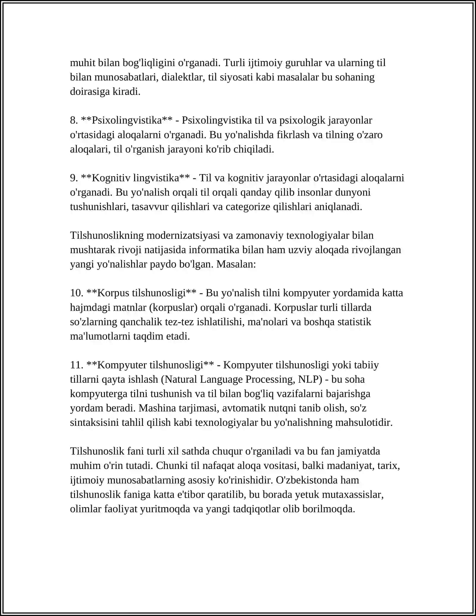 TILSHUNOSLIKNING SOHALARI HAQIDA MAʼLUMOT 4