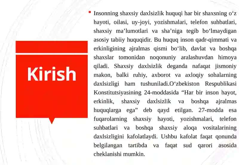 Insonning Shaxsiy Daxlsizlik Huquqi 4