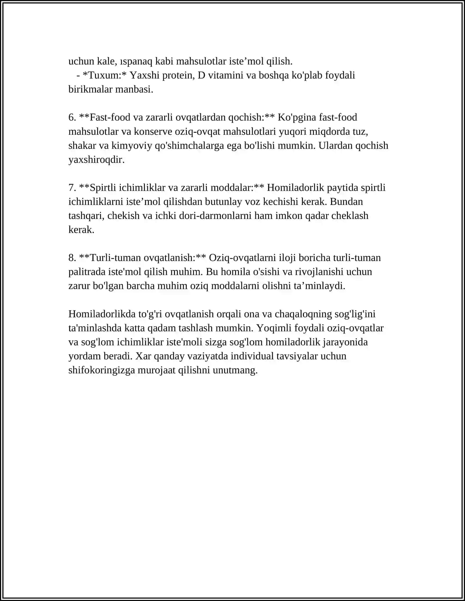 EMIZIKLI AYOLNING REJIMI VA OVQATLANISHI 4