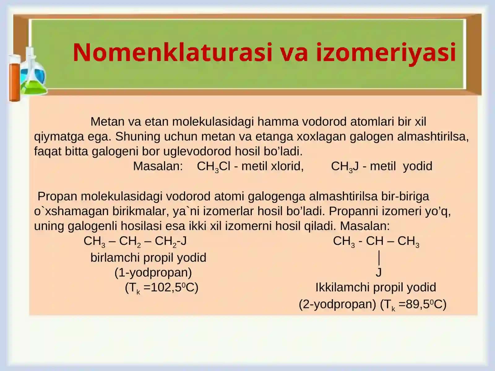 To’yingan uglevodorodlarning bir va ko’p galogenli hosilalari 4