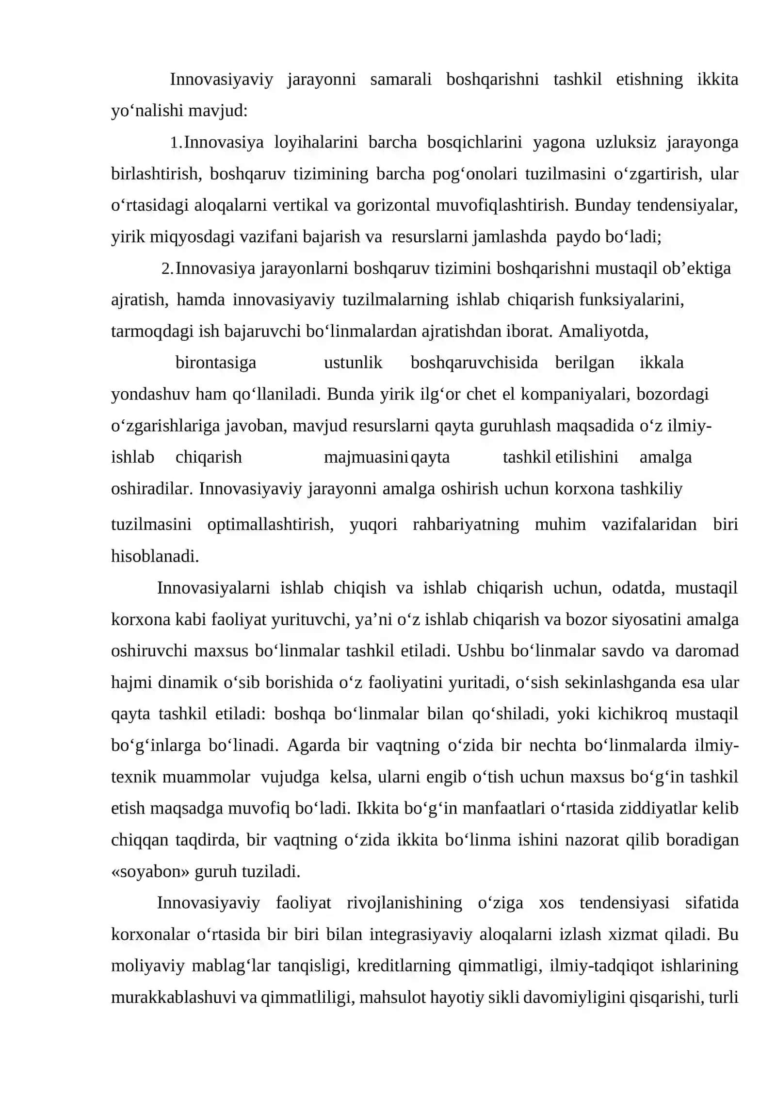 Innovasion faoliyat infratuzilmasining tashkiliy-iqtisodiy mexanizmlari 4