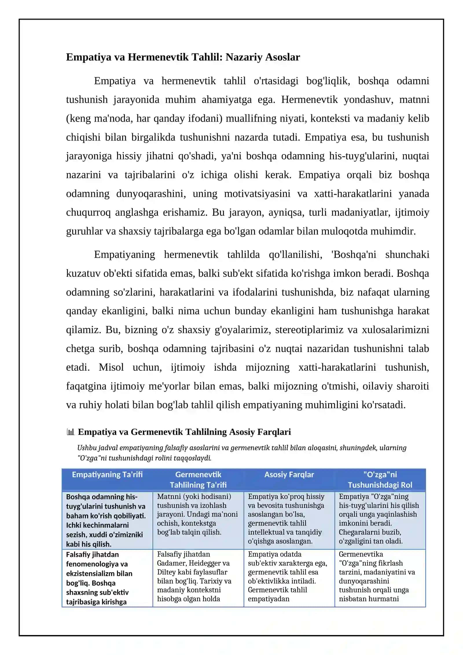 Empatiya va "O'zga"ni germenevtik tahlili 4