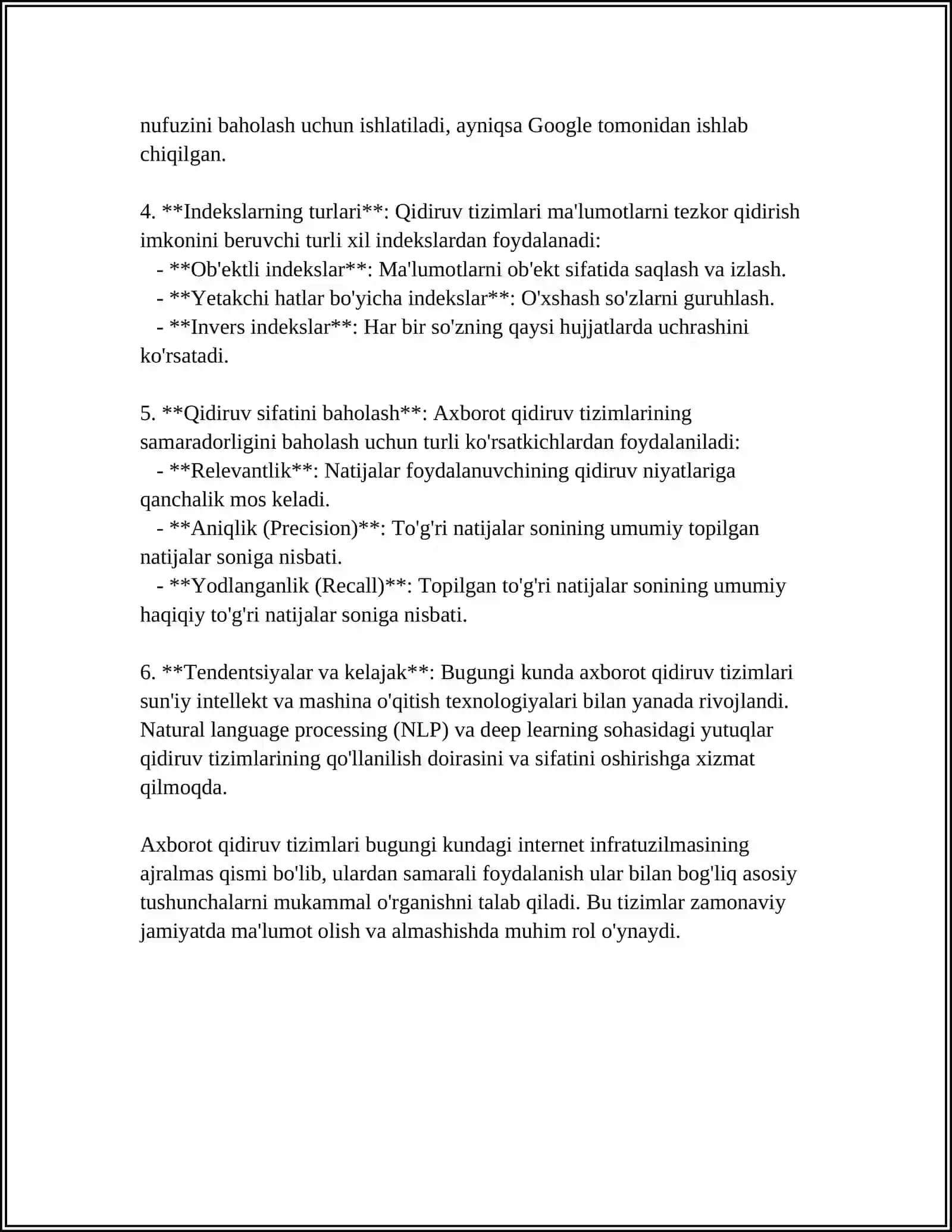 INTERNET QIDIRUV TIZIMIDA AXBOROTLAR QIDIRISH VA TANLANGAN AXBOROTLARNI OLISH 4