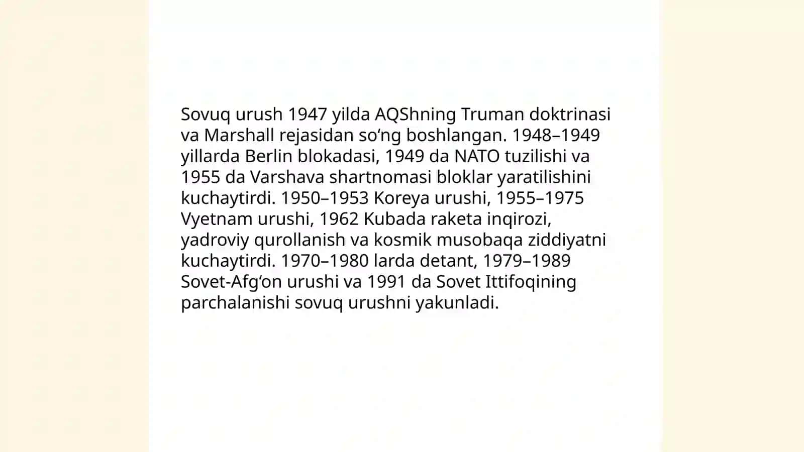 1945-2022 jillarda dunyodagi muhim siyosiy vaqeyalar. 20 bet 4