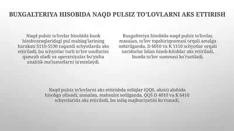 Naqd pulsiz hisob-kitob operatsiyalari 4