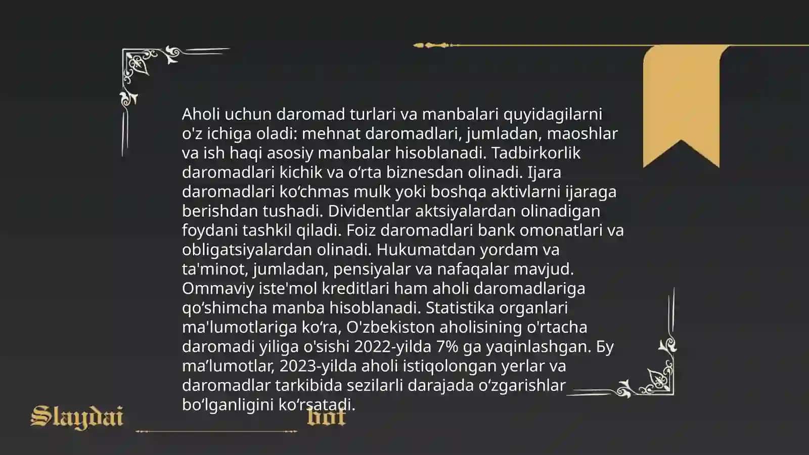 Aholi daromadlari va uni statistik o'rganish 4