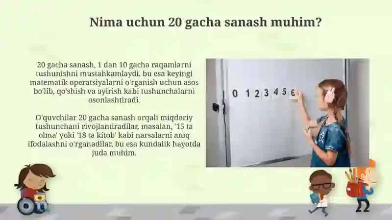 Yordamchi maktabda 20ichidan raqamlashni órgatish 4