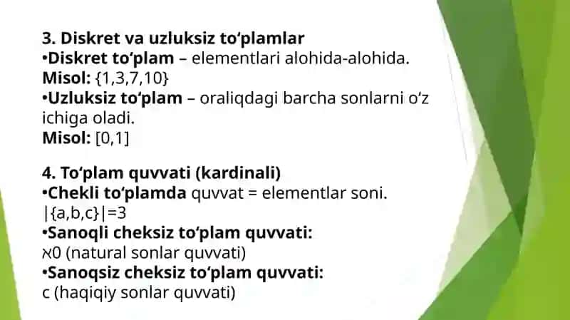 Diskret to'plamlar 4