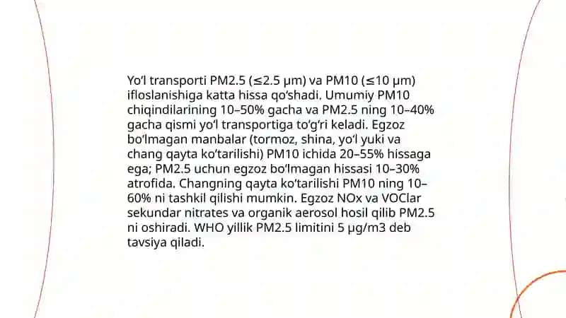 Muhit ifloslanishida transportning o‘rni 4