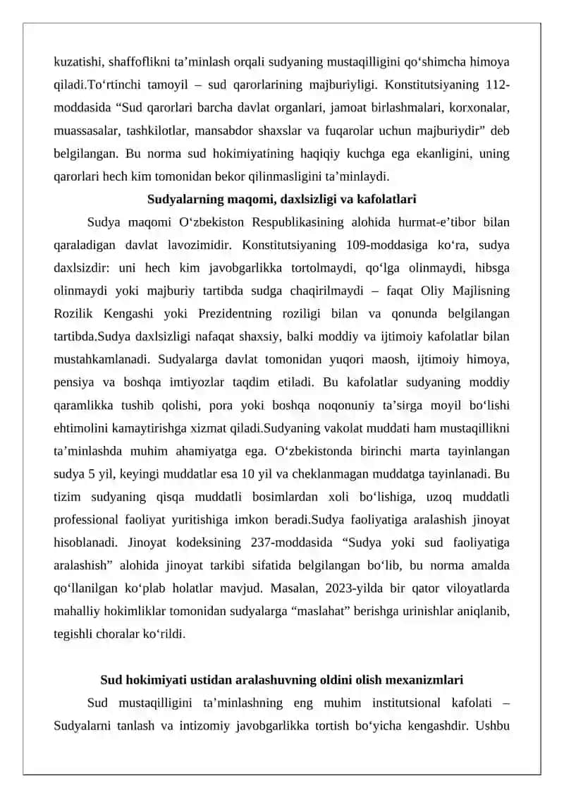 Sud hokimiyatining mustaqilligi: konstitutsiyaviy asoslar 4