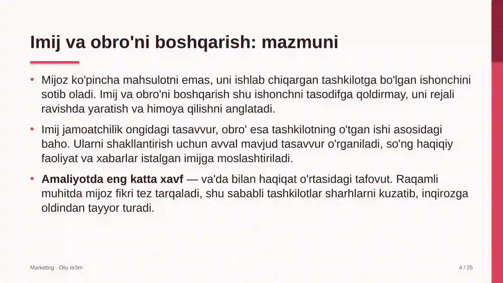 Echkichilikda imij va obro'ni boshqarish 4