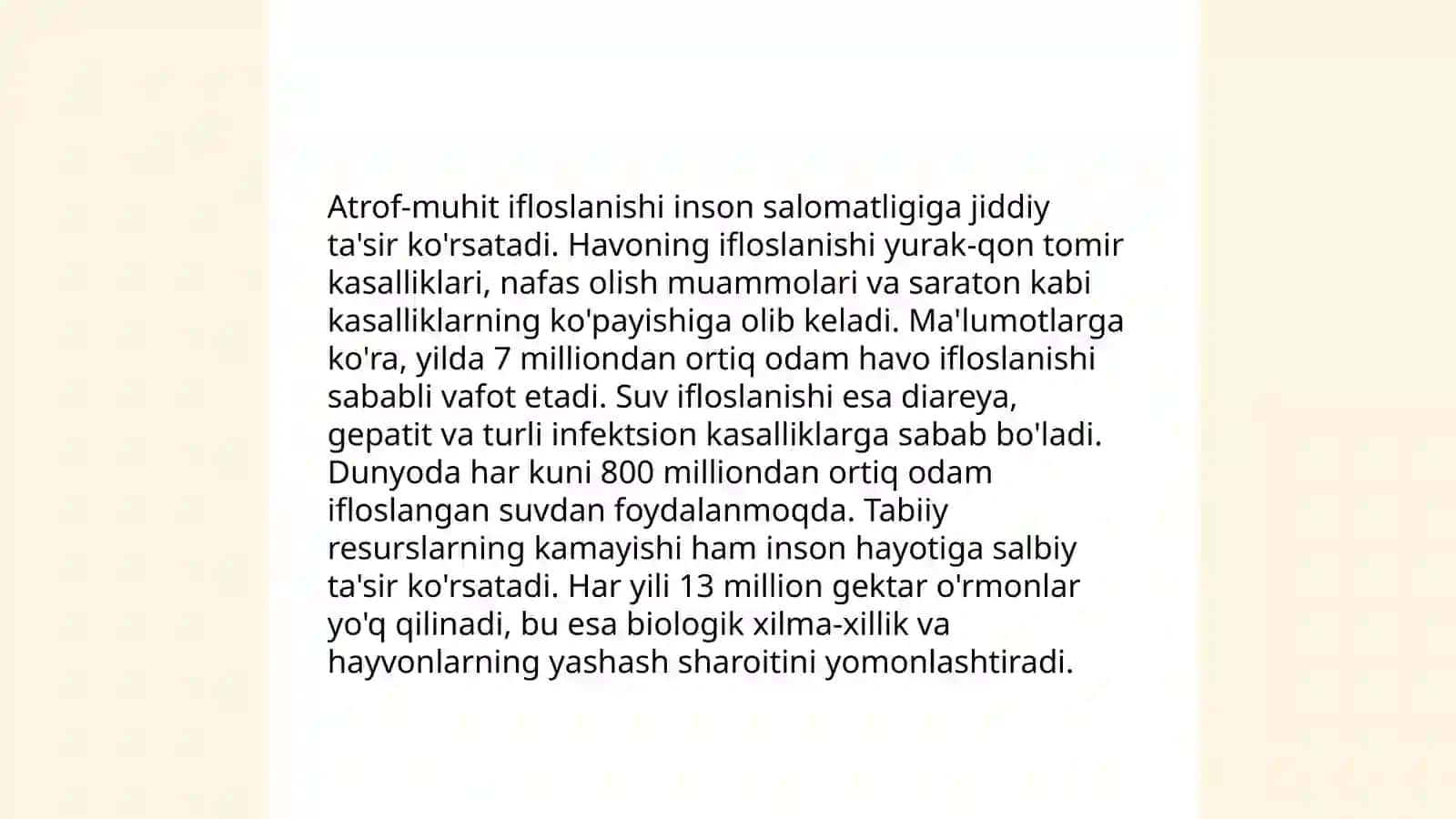 Odam hayot tarzida ekologik omillarning roli 4