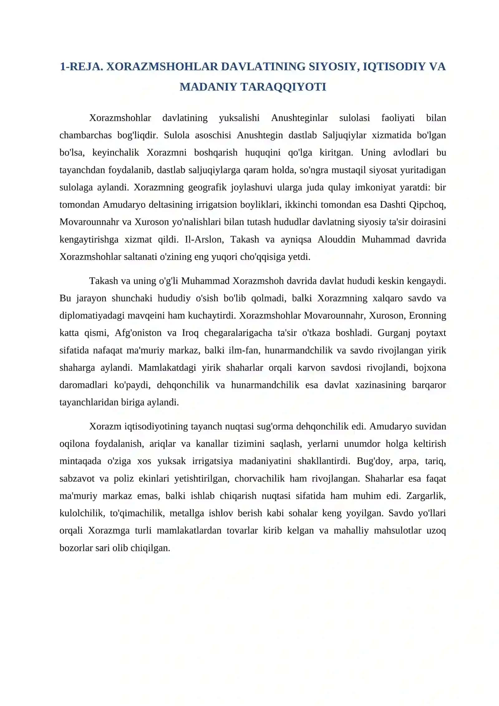 Tarix fanidan mustaqil ish 4
