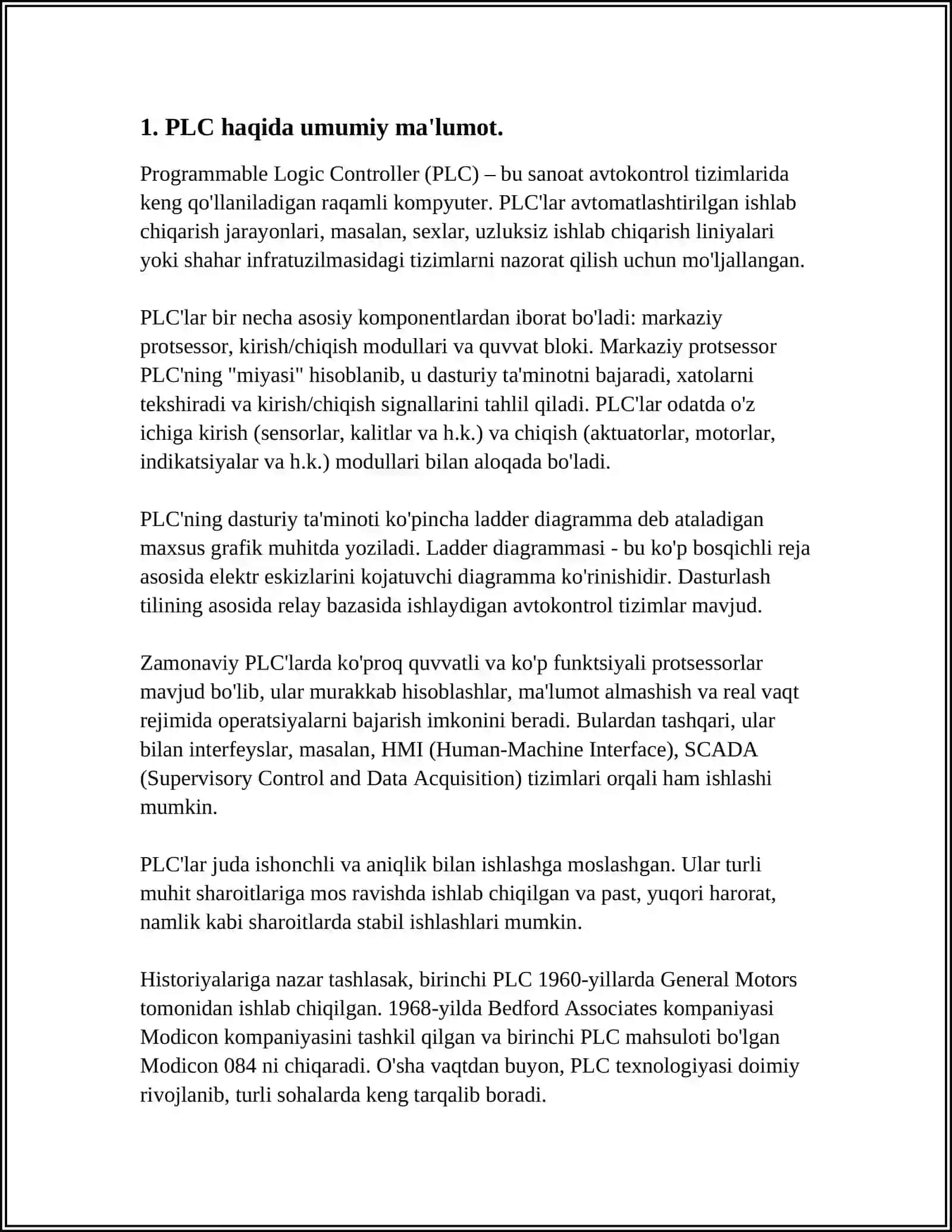 PLC HAQIDA UMUMIY MALUMOT 4