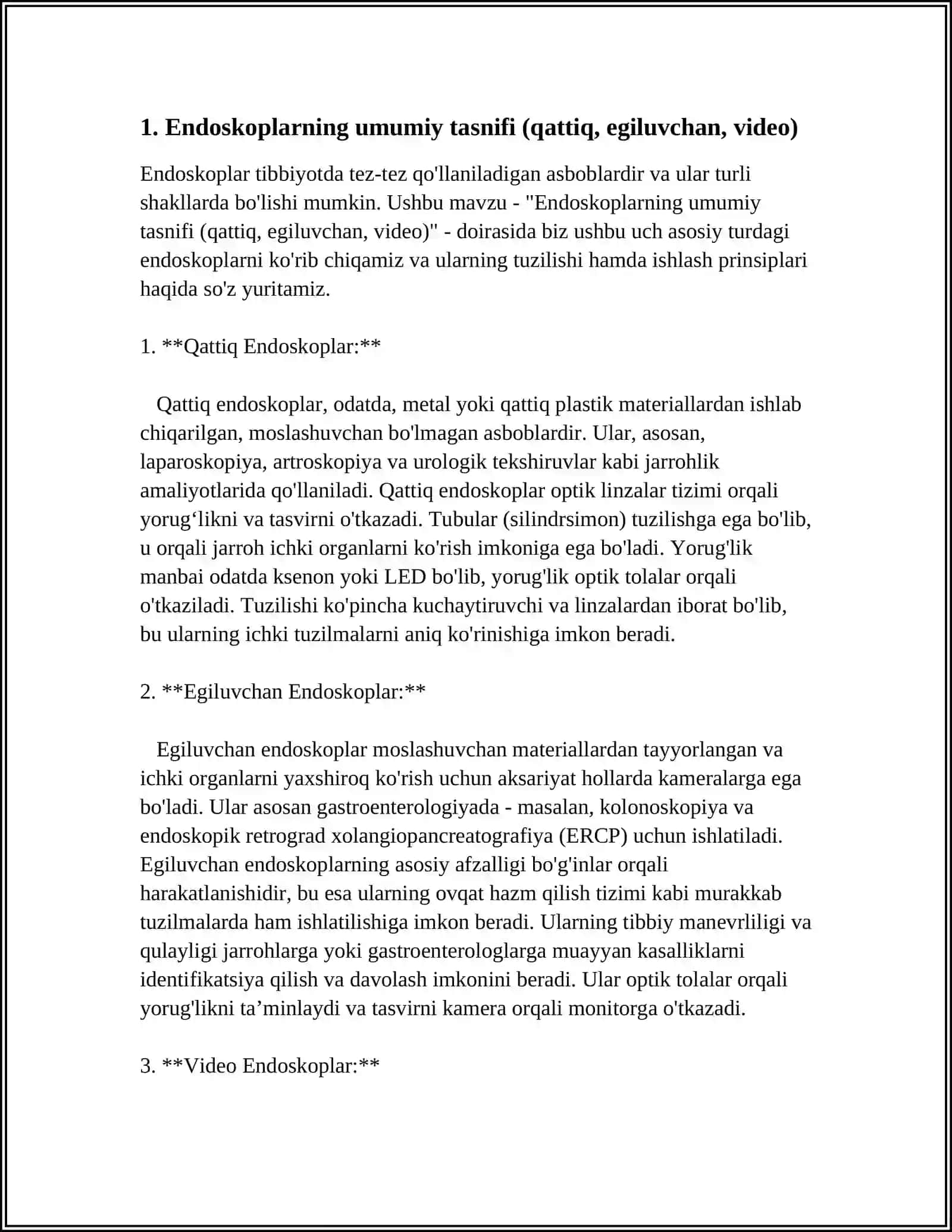 ENDOSKOPLARNING TURLARI,TUZILISHI VA ISHLASH PRINSIPLARI 4