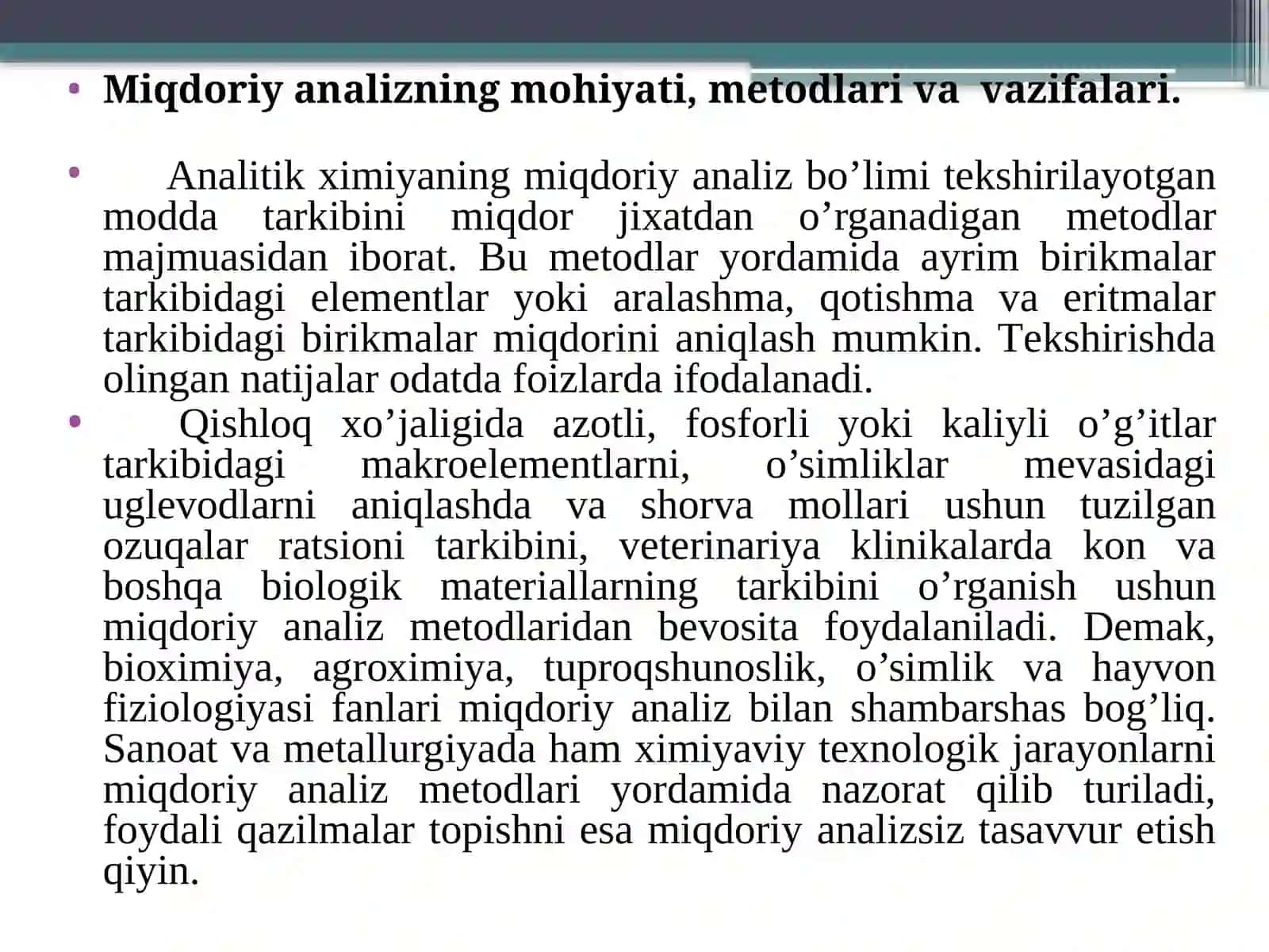 MIQDORIY ANALIZ USULLARI 4