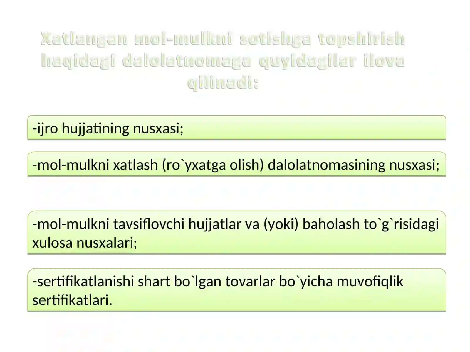 Mоl-mulkni realizatsiya qilish 4