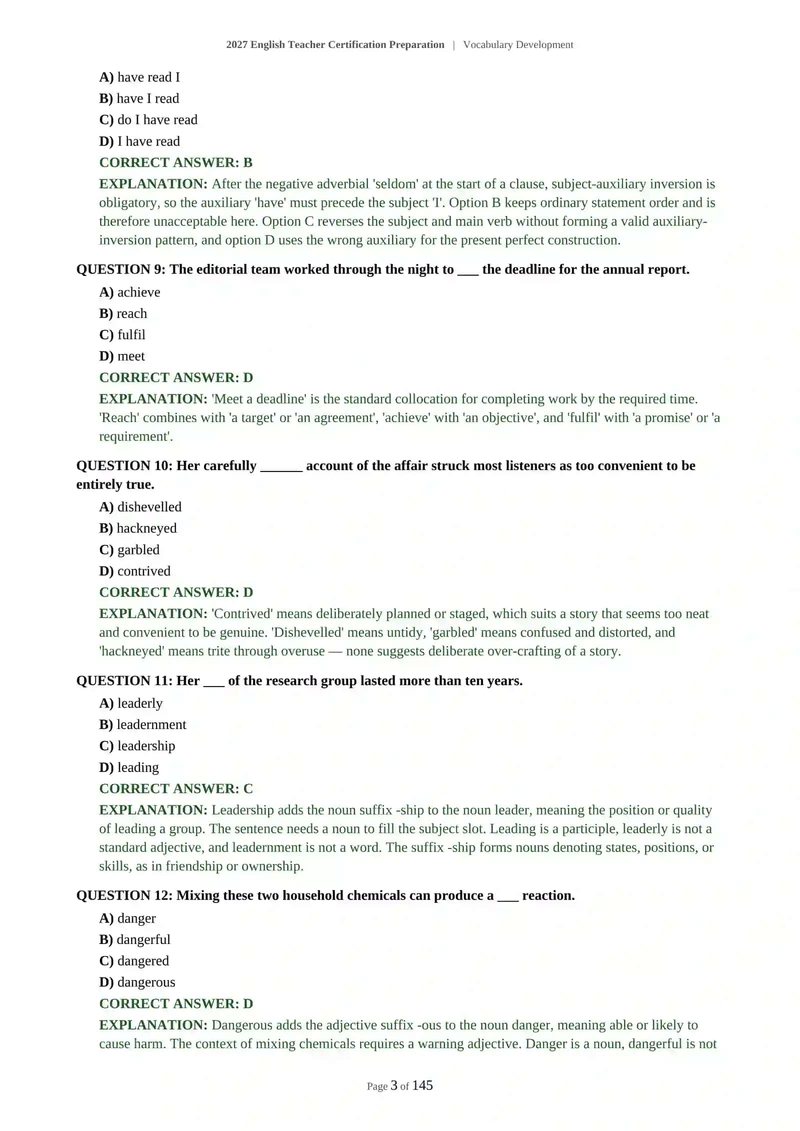 2027 English Teacher Certification Preparation | Vocabulary Development 4