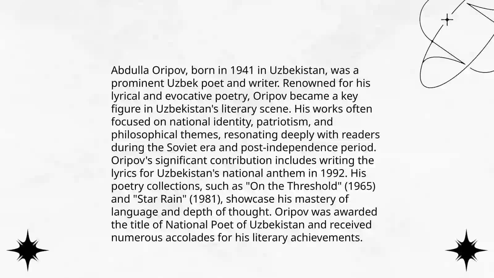 Abdulla Oripov: Life and Creativity 4